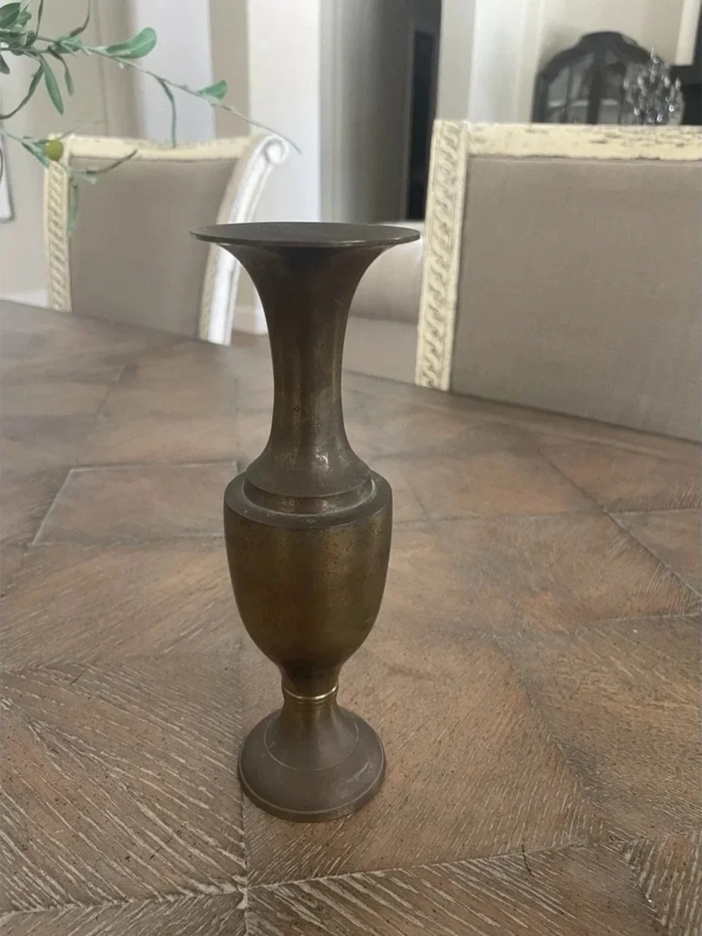 Brass Decorative Urn Vase - Antique Bronze Finish